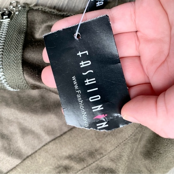 Fashion Nova Cheap Tricks Bandeau Tube Crop Top Olive Green Suede Size Medium - Picture 6 of 9